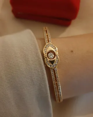 Pulsera chapada en oro con circonitas
