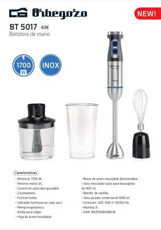 Batidora de mano Orbegozo BT 5017