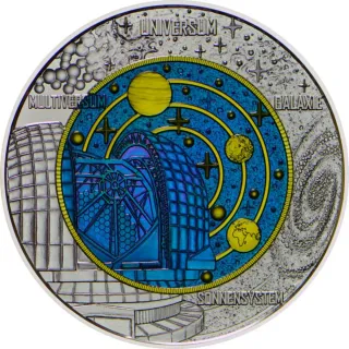 Austria 2015 moneda 25€ plata niobio Cosmología