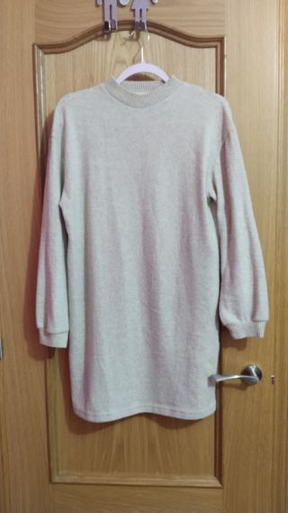 Vestido invierno beige manga larga