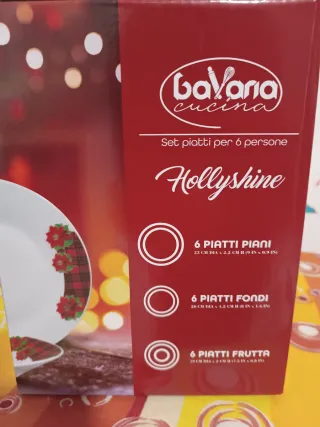 Set 18 Piatti Natale Bavaria Hollyshine