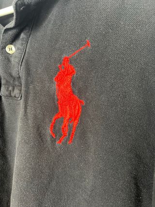Polo Ralph Lauren Manga Larga Negra Roja