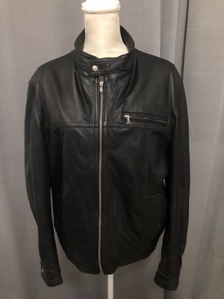 Giubbino vera pelle nero unisex L