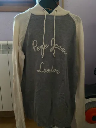 Jersey Pepe Jeans mujer gris y blanco
