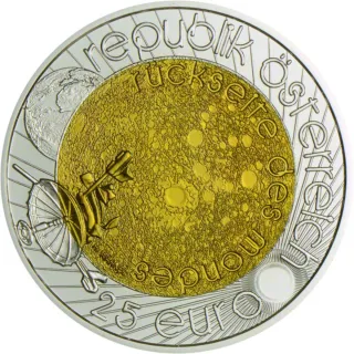 Austria 2009 moneda 25€ plata niobio Astronomía