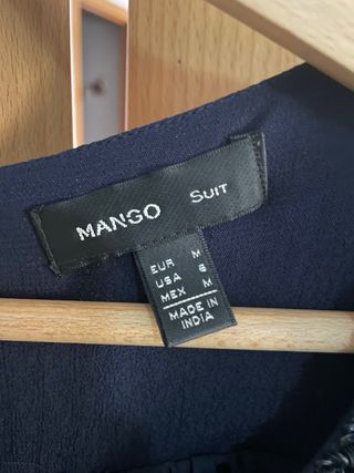 Vestido Mango azul marino con pedrería T.M