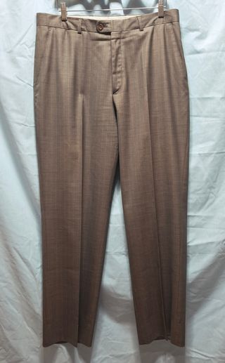 Traje de hombre marrón claro a rayas