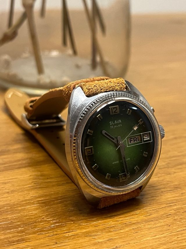 Reloj Slava URSS Esfera Verde Esmeralda