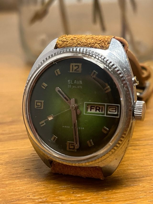 Reloj Slava URSS Esfera Verde Esmeralda
