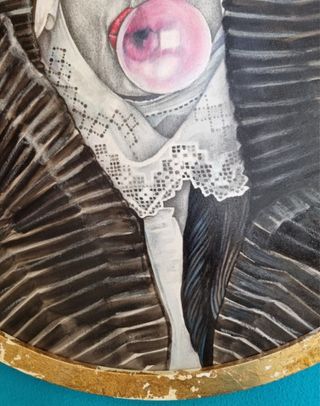 Quadro dipinto oro e rosa firmato e con certicerti