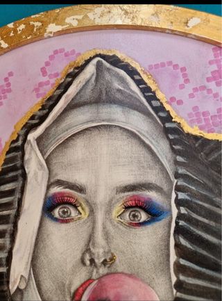 Quadro dipinto oro e rosa firmato e con certicerti