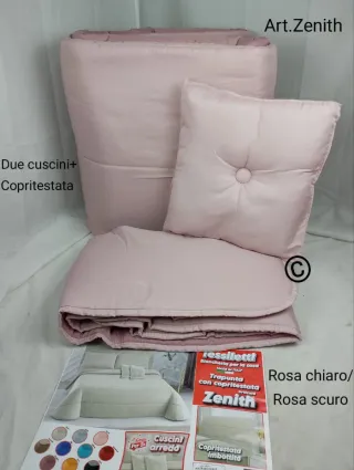 Trapunta + 2 Cuscini Copritestata Rosa