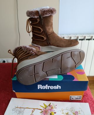 Botines Camel Forrados Talla 39