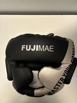 Casco Boxeo Fujimae Negro y Blanco