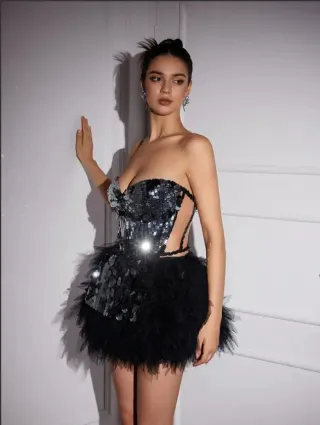 Conjunto de fiesta lentejuelas y tul