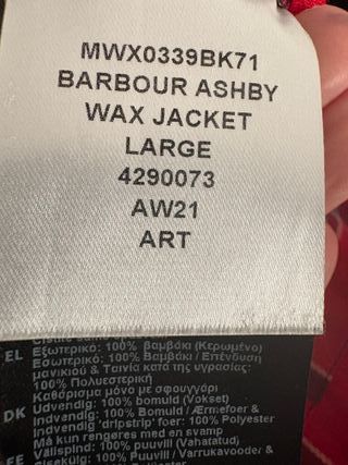 Chaqueta Barbour Tartán Roja Talla L