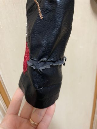 Giacca Pelle Nera Ricamata