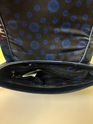 Bolso Desigual Azul Noche Charol Bordado