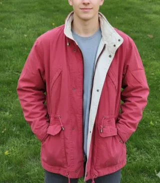 Chaqueta Caramelo Roja y Beige