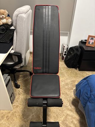 Banco de Gimnasio Negro y Rojo ajustable en altura