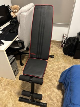 Banco de Gimnasio Negro y Rojo ajustable en altura