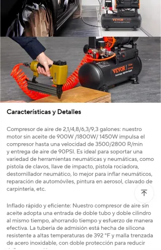 A ESTRENAR! Compresor silencioso 24L 1450W 90 PSI
