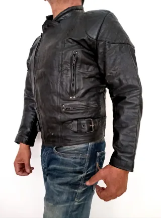 Motera cuero auténtico S Medidas indicadas