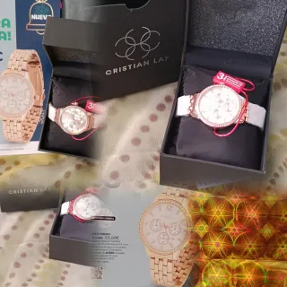 Reloj Cristian Lay Dorado y Blanco