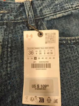 Pantalón vaquero Zara azul nuevo sin usar