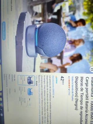 Soporte Batería Alexa Dot 4/5ª Gen PlusAcc Negro