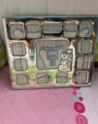 Cornice argento portafoto multipla neonato 12 mesi