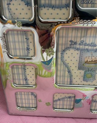 Cornice argento portafoto multipla neonato 12 mesi