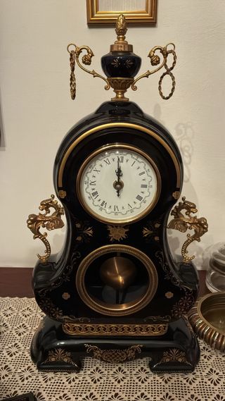 Orologio a pendolo in ceramica Limonges