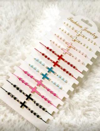 Pulseras Cruz variadas regalo detalle