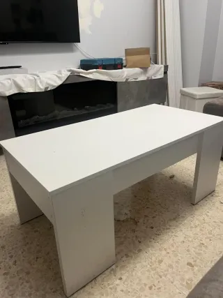 Mesa de centro elevable blanca