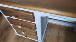 REBAJADO! Escritorio de madera azul y marrón