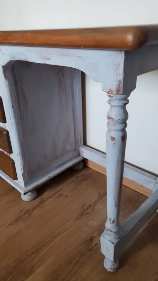 REBAJADO! Escritorio de madera azul y marrón