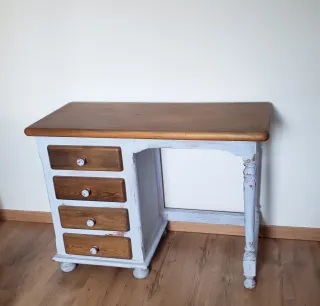 REBAJADO! Escritorio de madera azul y marrón