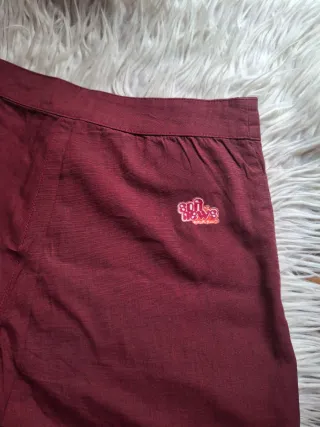 Pantalón Bershka Burdeos Talla S Algodón