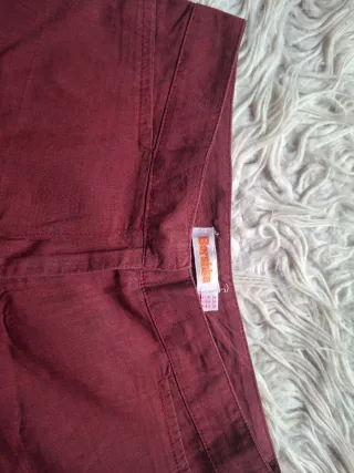Pantalón Bershka Burdeos Talla S Algodón
