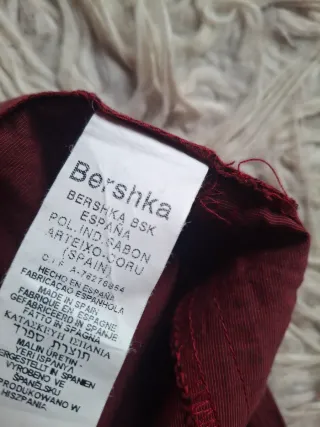 Pantalón Bershka Burdeos Talla S Algodón