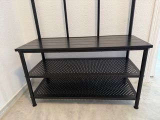 Perchero banco zapatero negro metal