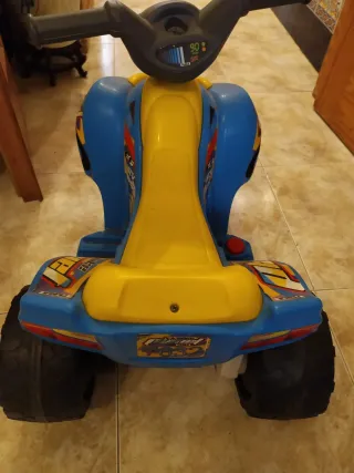 Moto ATV Eléctrica Infantil Azul y Amarilla