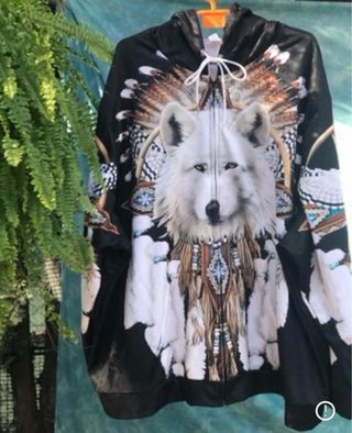 Sudadera con estampado de lobo y buho 54/56/58