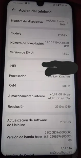 Móvil Huawei P Smart Negro