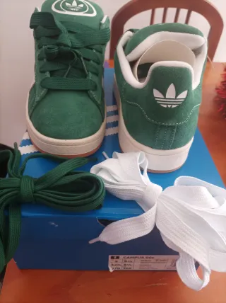 Zapatillas Adidas Campus Verdes y Blancas