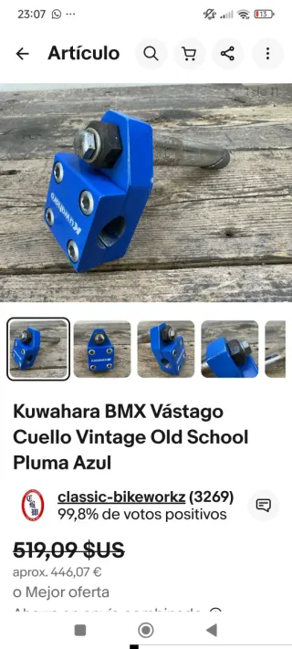 Potencia BMX Kalloy Kuwahara Vintage
