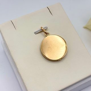 Colgante oro 18kt con zafiros y diamante relicario