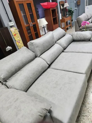 Sofá Chaiselongue Gris Deslizante