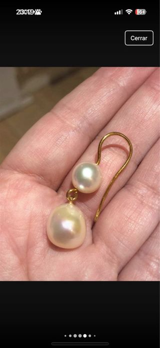 Pendientes Oro 18K Perlas Tous